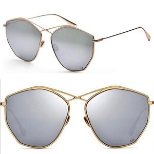 Dior Gold Frame Sunglasses with Silver Lenses
